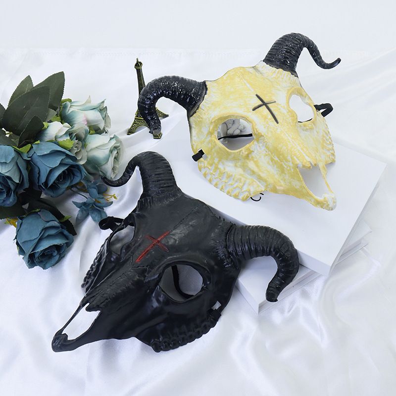 Halloween Goat Horror Skull Masquerade Cos Party Props Animal Full Face Big Mask_voghion.com