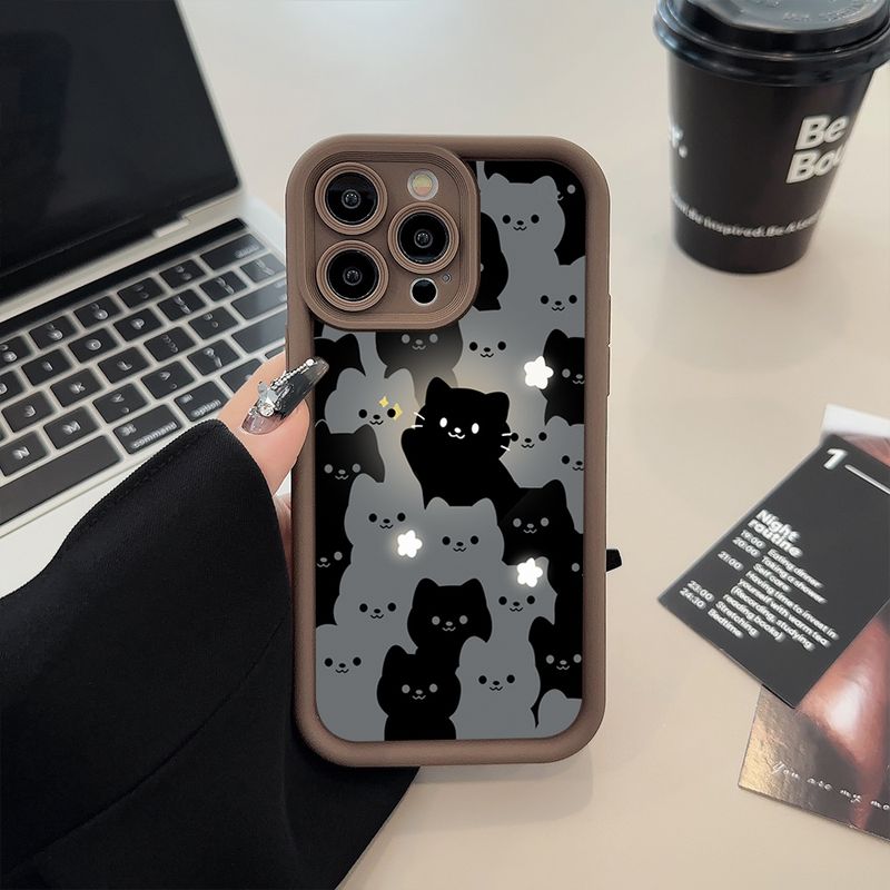 Custodia in silicone con simpatico gatto dei cartoni animati per Xiaomi Redmi Note 13 12 Pro Plus 5G 12S 11S 11 10S Redmi 12 13 13C 14C Cover morbida antiurto_voghion.com