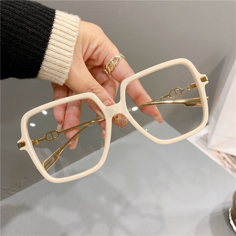 Fashion Fashion Oversized Square Eyewear Retro Women's Anti-blue Light Bloking Metal Frame Gla Trend Optical Computer_voghion.com