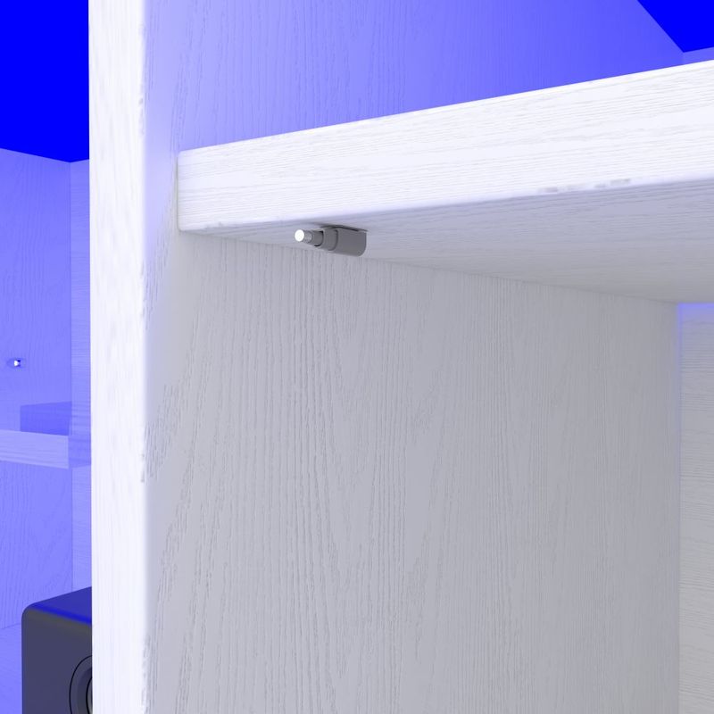 TV Console with Storage Cabinets, 82.6 Inch Long LED TV Stand with Full RGB Color Selection, 31 Modes Changing Lights Modern Entertainment Center with_voghion.com