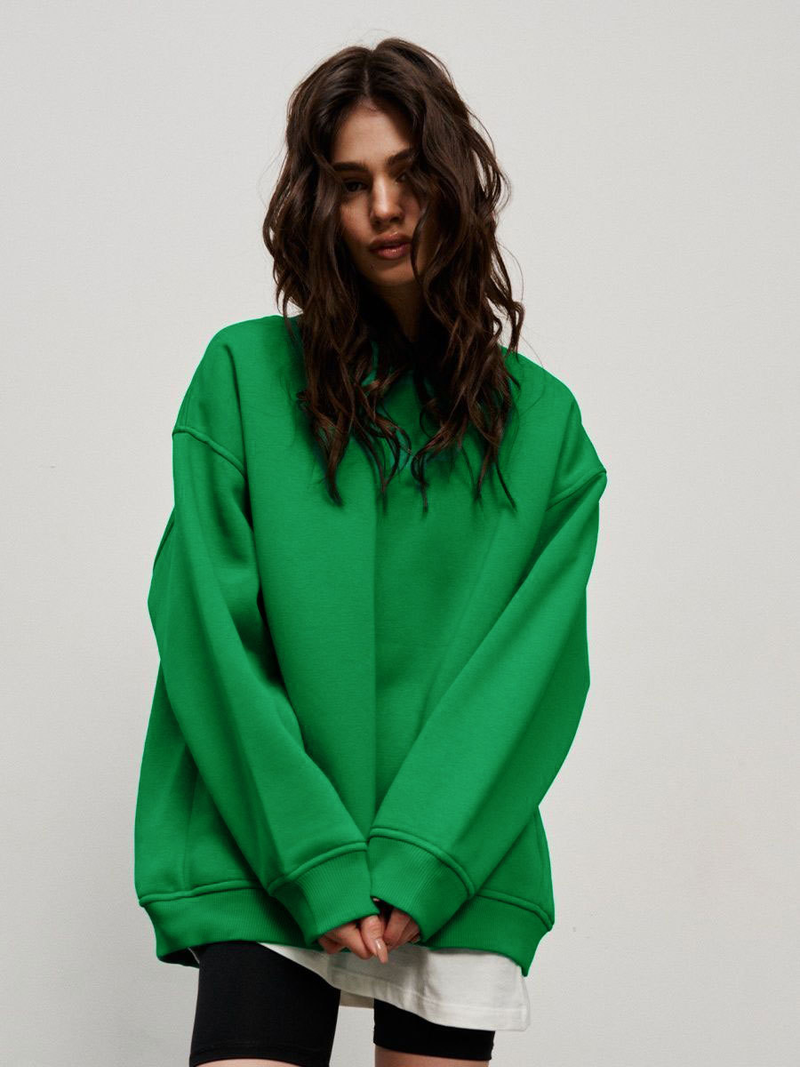 Robe femme col rond sweat à capuche ample femme_voghion.com