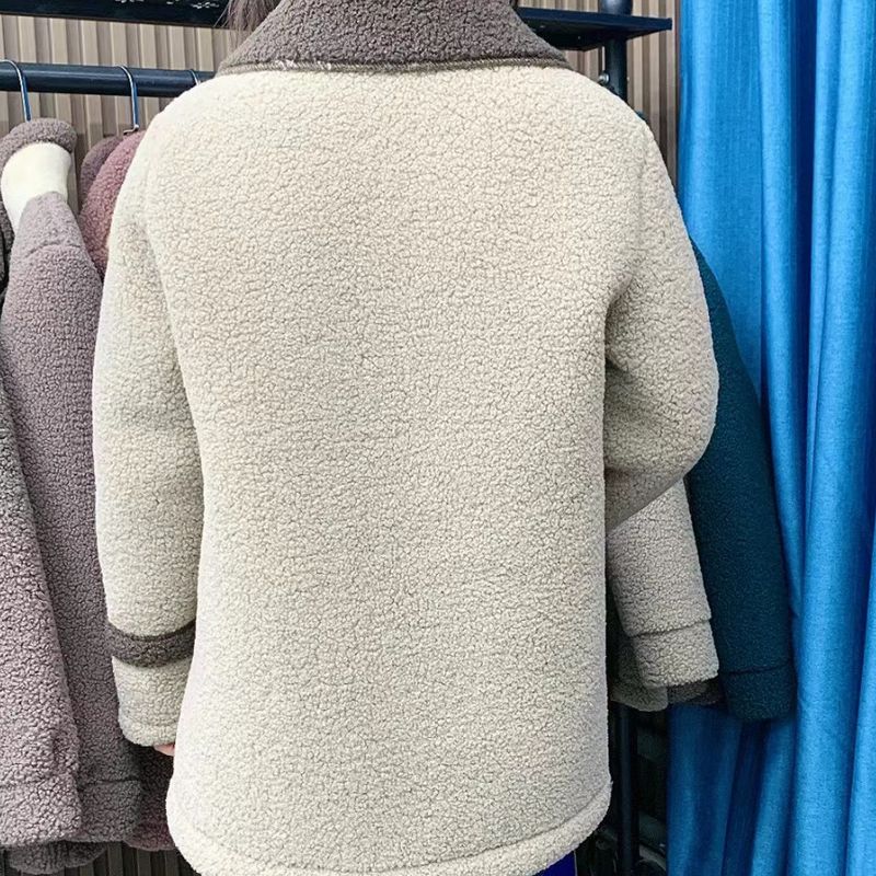 Abrigo de mujer de otoño e invierno con pelo grueso de terciopelo y largo medio_voghion.com