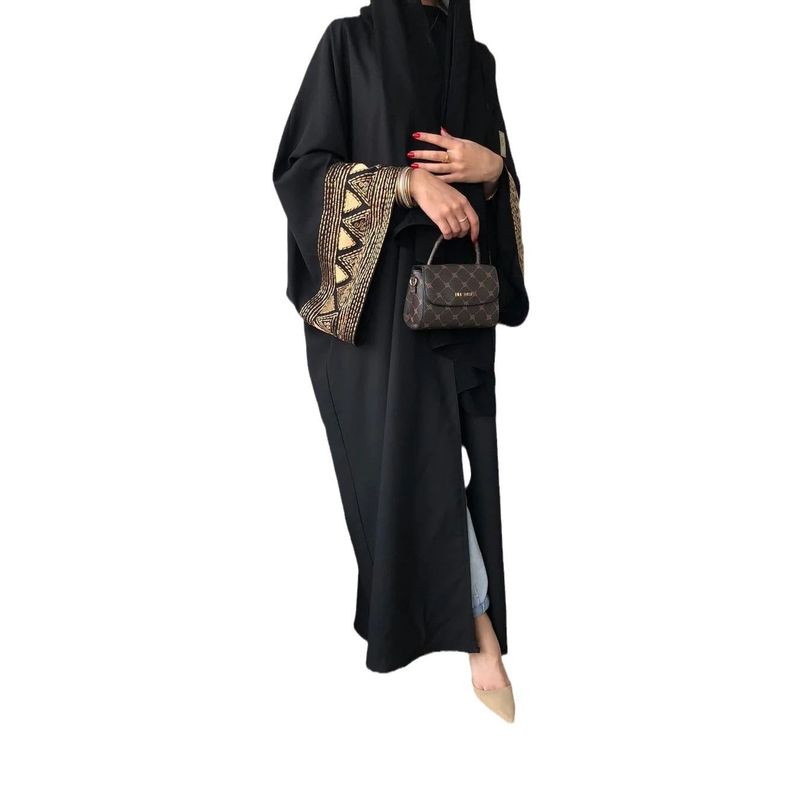 Verve F418 Arabic Embroidered Fashionable Outerwear Abaya Robe_voghion.com