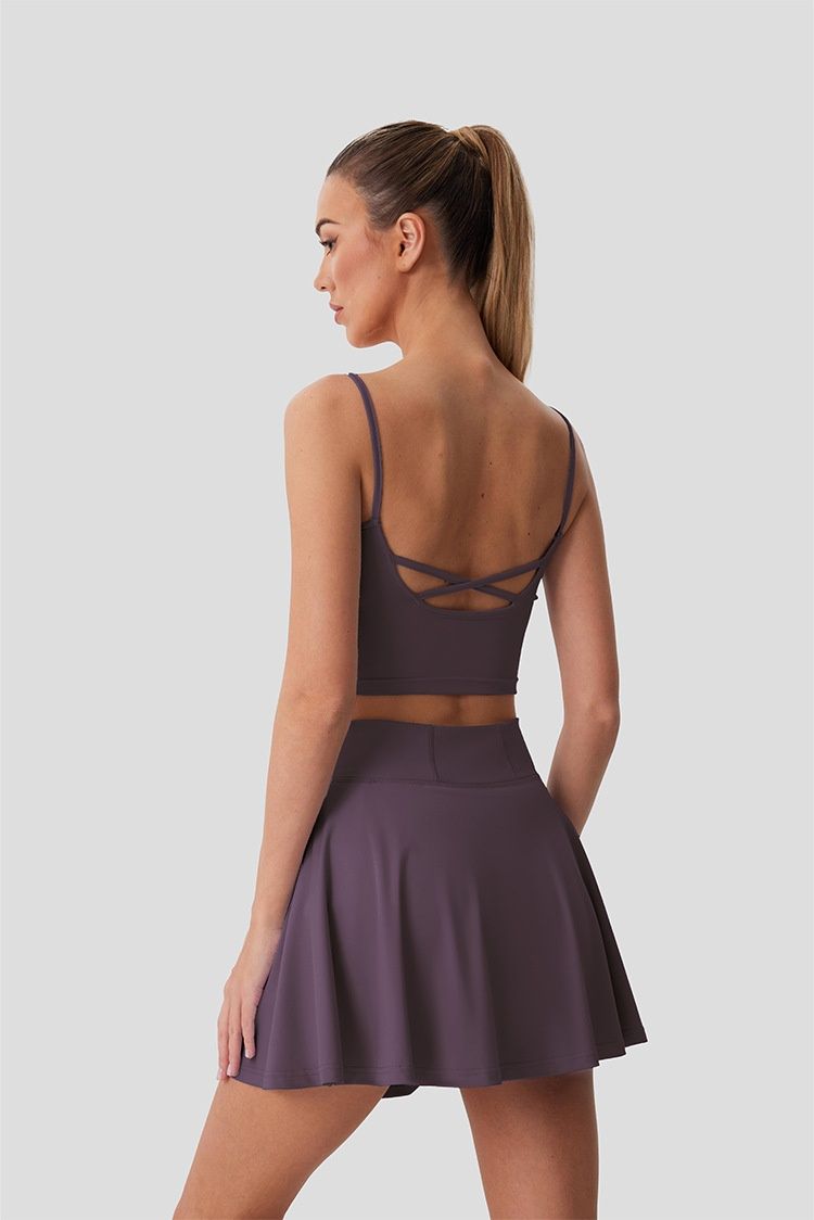 001 Cross-border Thin Srap Bra Wih Ches Pads, Cool Yoga Backless Camisole, High Wais Slimming Spors Training Shor_voghion.com