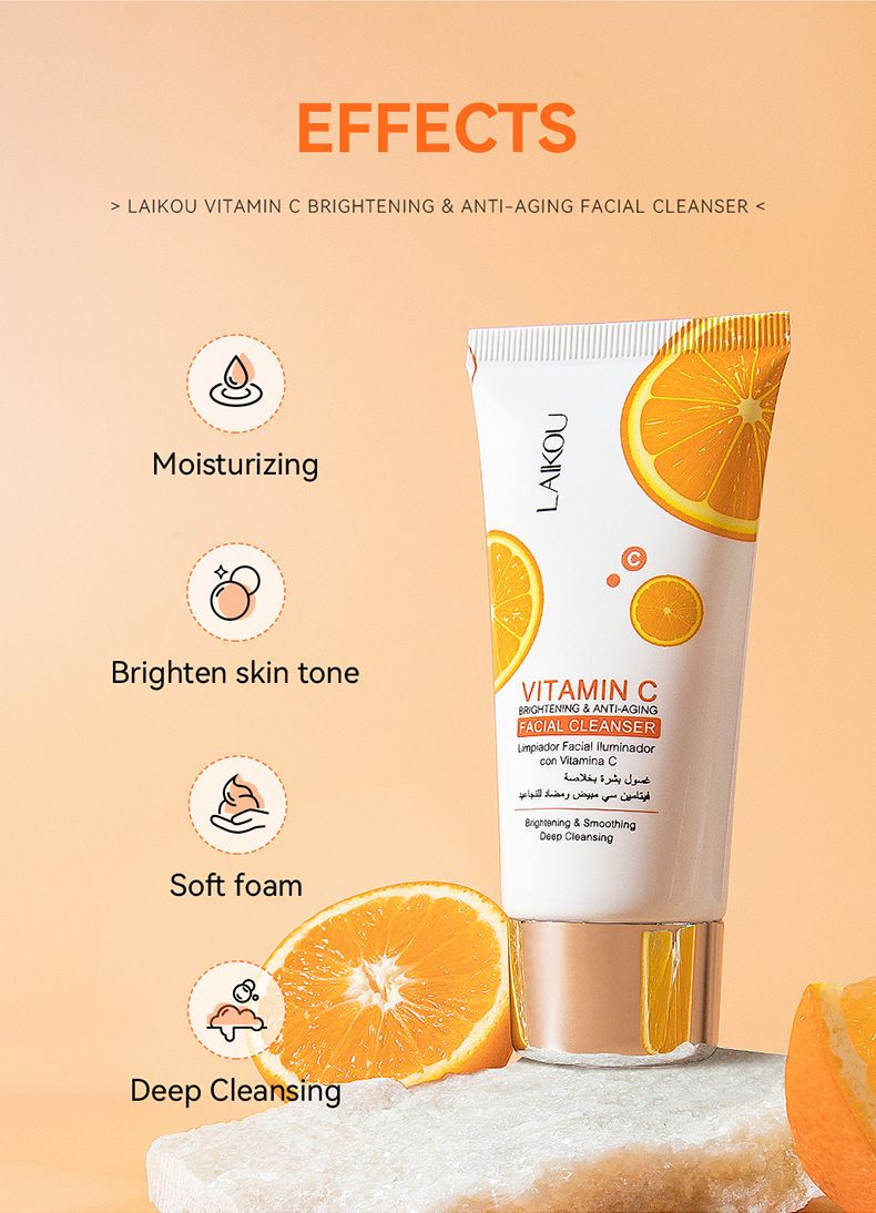 Detergente viso alla vitamina C Leco (scatola colorata) 40 g, detergente per pori, idratante, cura della pelle localizzata_voghion.com