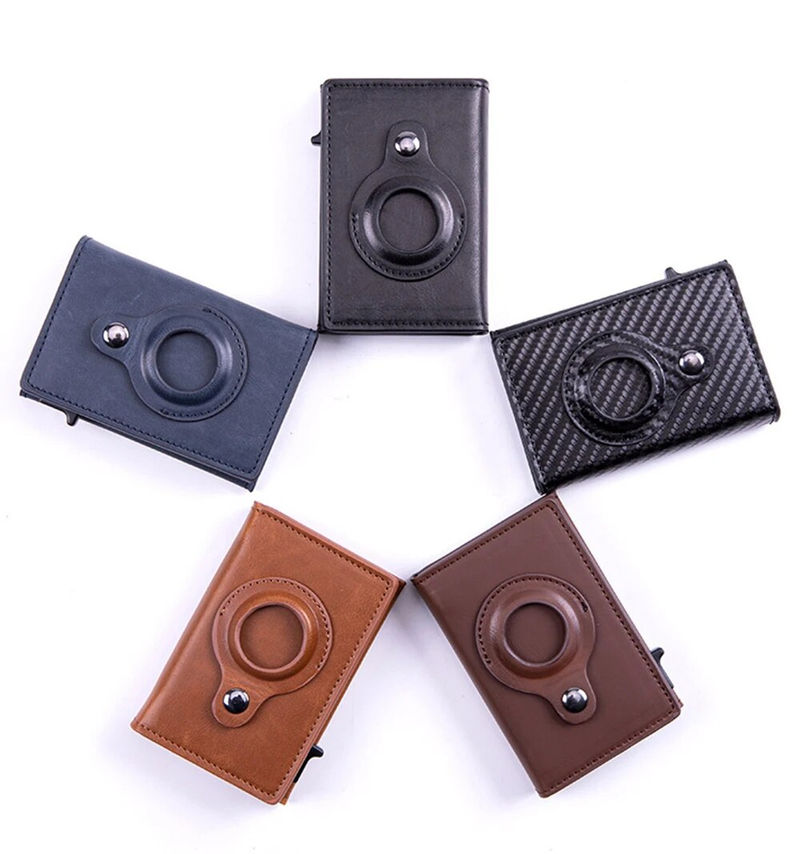 Bycobecy jauns Airtag maks vīriešiem Carbon Fiber Fashion ID kredītkartes turētāja futrālis Rfid Slim Airtag Slide Wallet_voghion.com