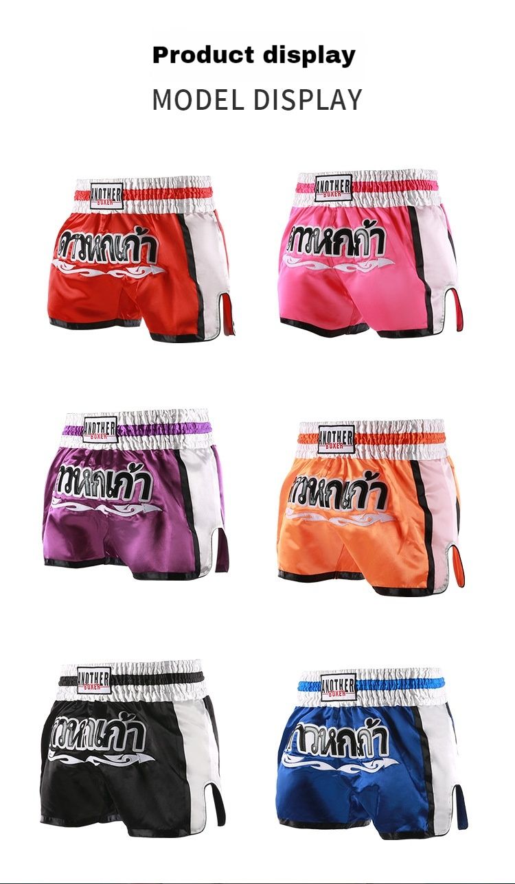 Pantalones cortos de Muay Thai nuevos para competiciones de artes marciales mixtas (MMA), uniformes de Sanda para hombres y mujeres adultos._voghion.com