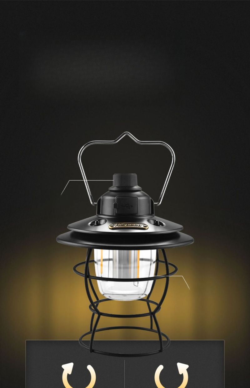 Farol de exterior con forma de caballo, ideal para tiendas de campaña, camping, iluminación ambiental recargable, lámpara retro portátil de larga duración._voghion.com