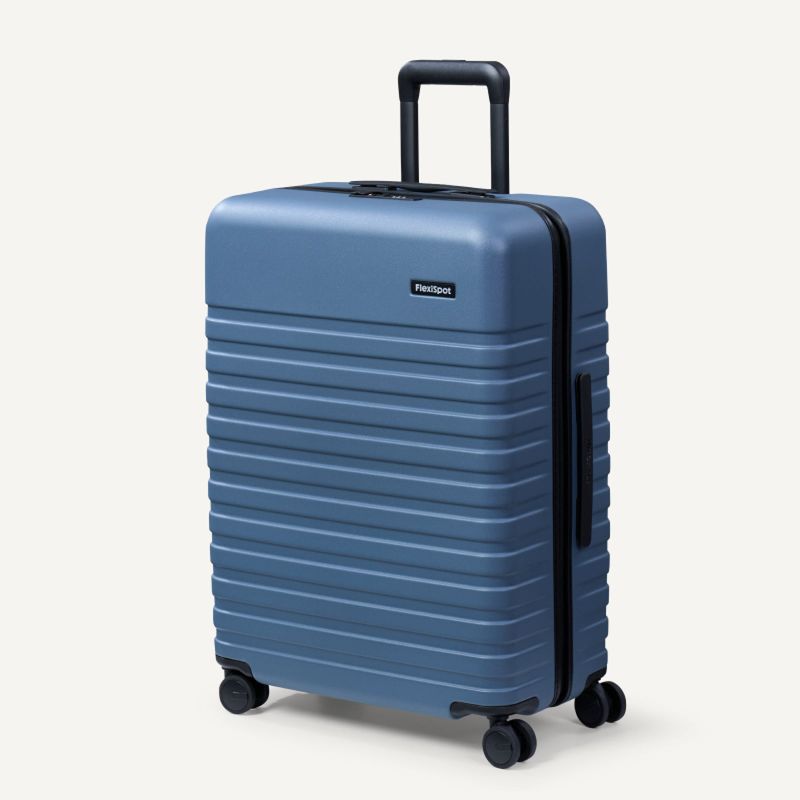FlexiSpot PC Hardside Expandable Luggage With Spinner Wheels, Blue, 24-Inch_voghion.com