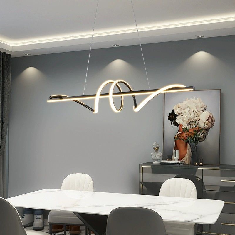 Restaurant Pendant Modern Tea Room Dining Nordic Threaded Minimalist Long Strip Light Luxury Creative Bar Table_voghion.com
