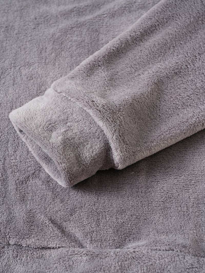 Felpa con cappuccio foderata in pile da uomo - Felpa oversize con cappuccio (grigio/marrone chiaro/nero, S-2XL)_voghion.com