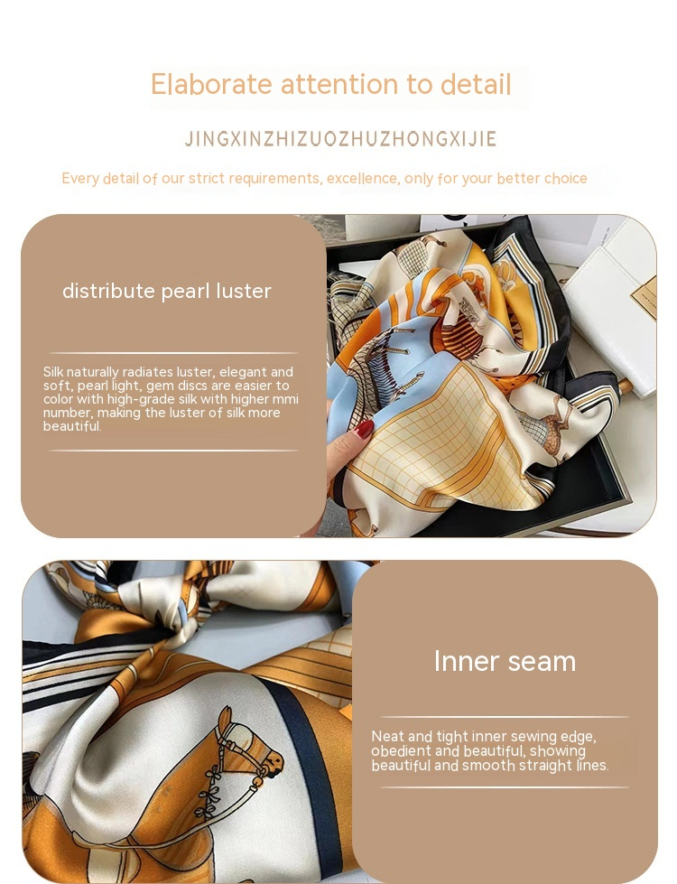 Schals, quadratische Damen-Seidenimitation, hochwertig und elegant, professionelle Flugbegleiter, vielseitige Schals, dünn_voghion.com