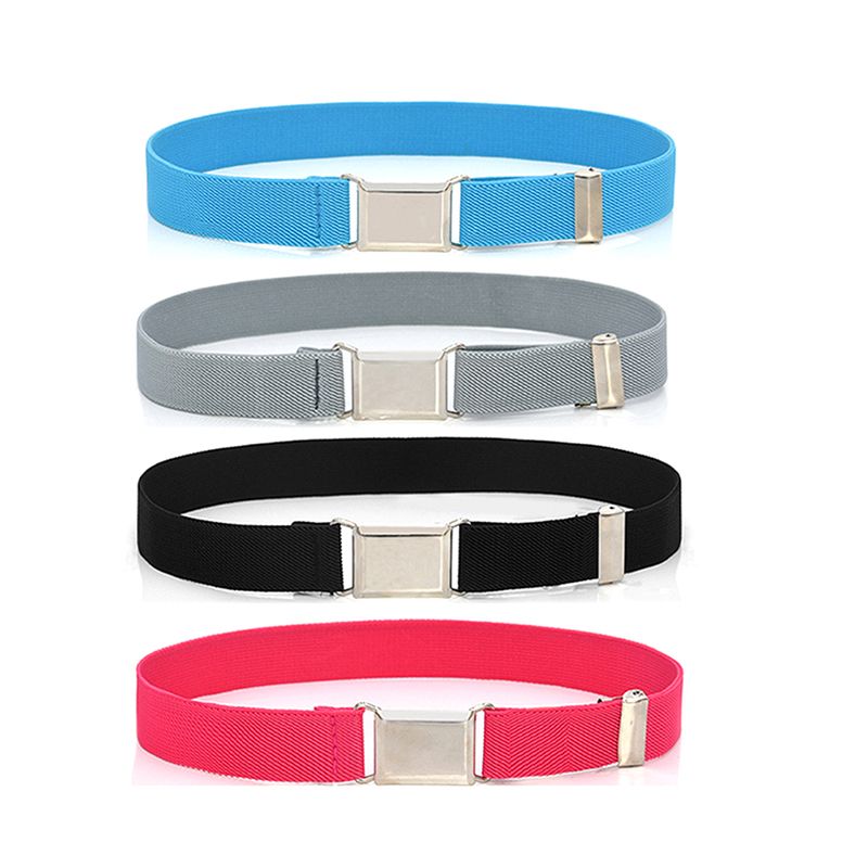 HOT 1 Pc Adjustable Children's Boys And Girls Elasticated Monochrome Canvas Trouser Easy Buckle Belt_voghion.com
