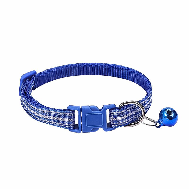 Nuovo collare per cani e gatti in tessuto colorato, casual e di piccole dimensioni, con campanellino e anello al collo_voghion.com