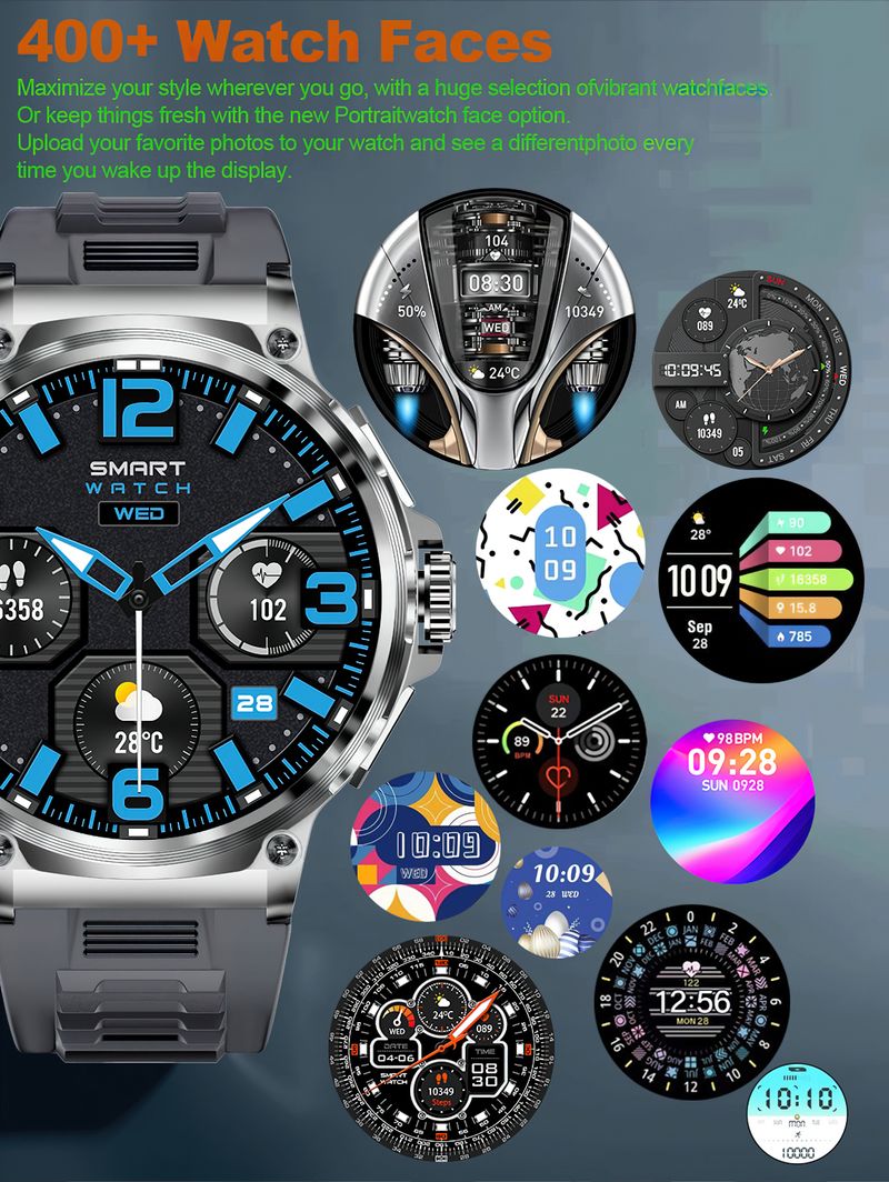 2025 1,85 polegadas Smart Men 710mAh Bateria Long Standby Bluetooth Call Smartwatch Novo Fiess Watch Sport Tracker Android IOS_voghion.com