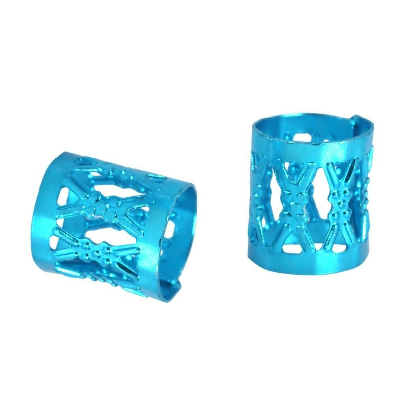 XinWq 100Pcs 8 mm Luknja Mikro Dreadlock Prstan Kroglice Votle Lase Pletene Manšete Sponke Darilo_voghion.com