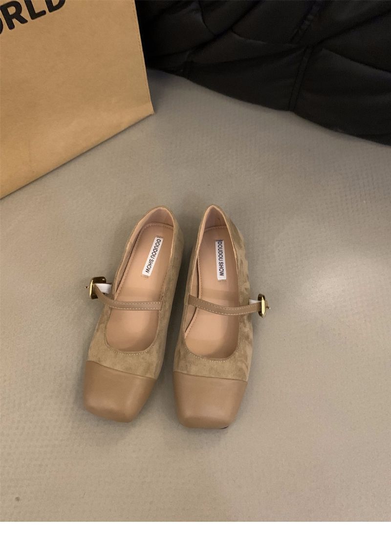 Pantofi Mary Jane plat pătrați de damă_voghion.com