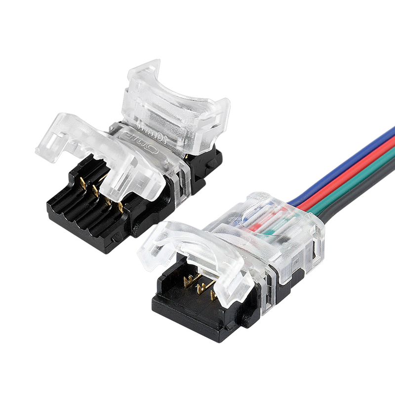 5pcs/lot LED Strip Connector 2pin 3pin 4pin 5pin Quick Use Terminals Connection Cable For 3528 5050 Led Strip To Wire Extensio_voghion.com