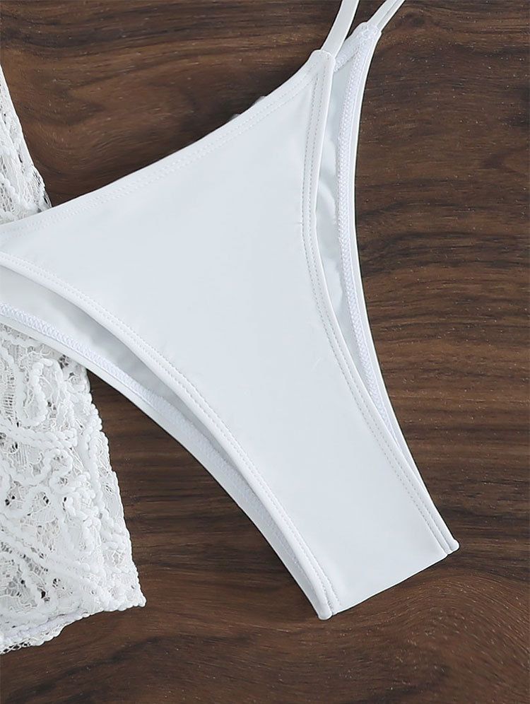 Maillot de bain deux pièces en maille à lacets, ensemble sexy trois pièces, bikini, nouvelle collection 2025_voghion.com