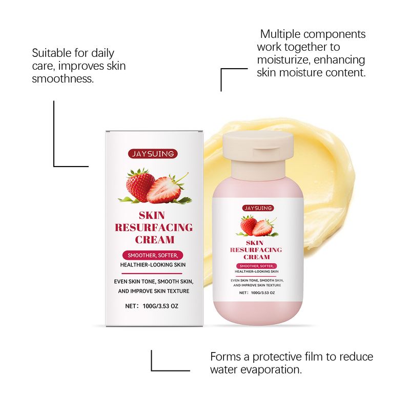 Jaysuing Strawberry Skin Reinigende, Exfoliërende, Hydraterende, Voedende, Verfrissende, Niet-Plakkige Verzorgingscrème_voghion.com