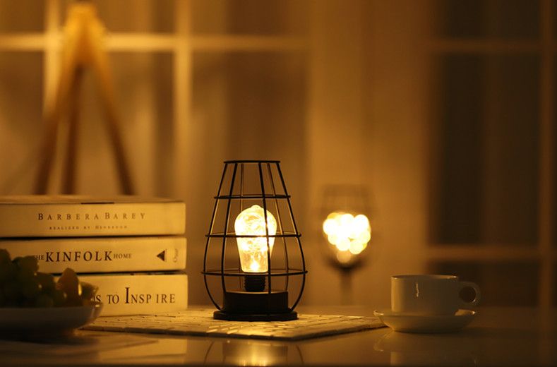 Nordic fier decorativ decor interior design pahar de vin roșu lampă din sârmă de cupru lumină de noapte de Crăciun_voghion.com