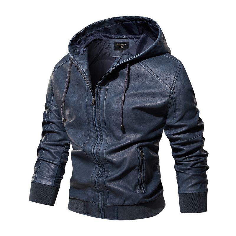 Men's Clothing retro washed leather jacket Men's leather jacket leather jacket_voghion.com