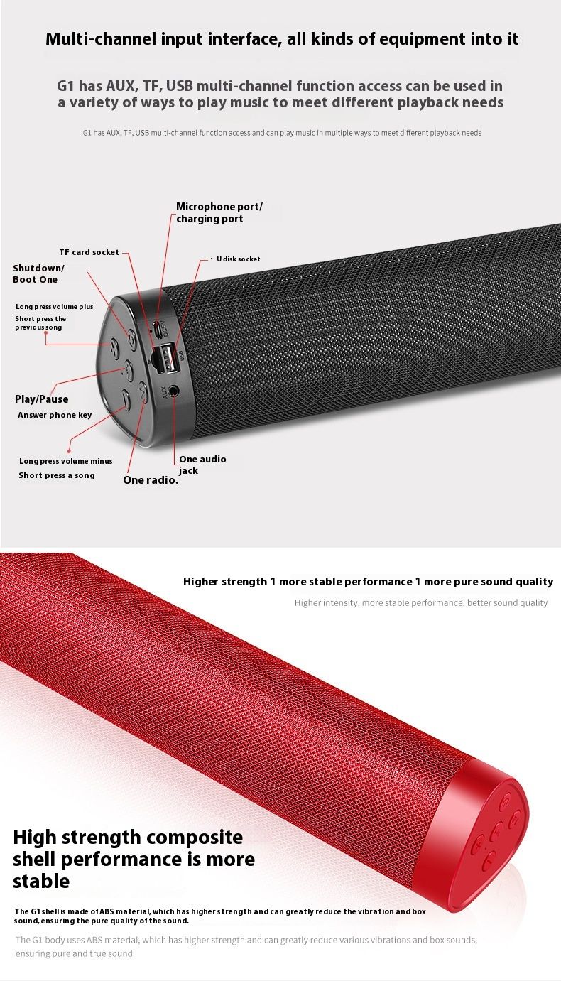Soundbar A500 with dual speakers, plug-in computer, wireless karaoke Bluetooth speaker_voghion.com