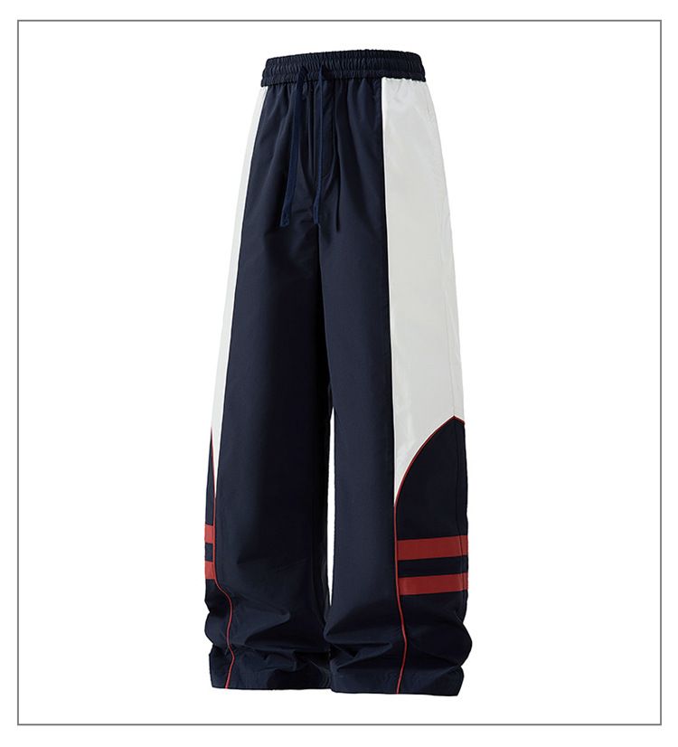 Inspiriertes Herbst-Set aus Jacke und Hose für Teenager – trendiges Streetwear-Outfit für Highschool- und College-Studenten (M-3XL, Marineblau/Schwarz/Weiß)_voghion.com