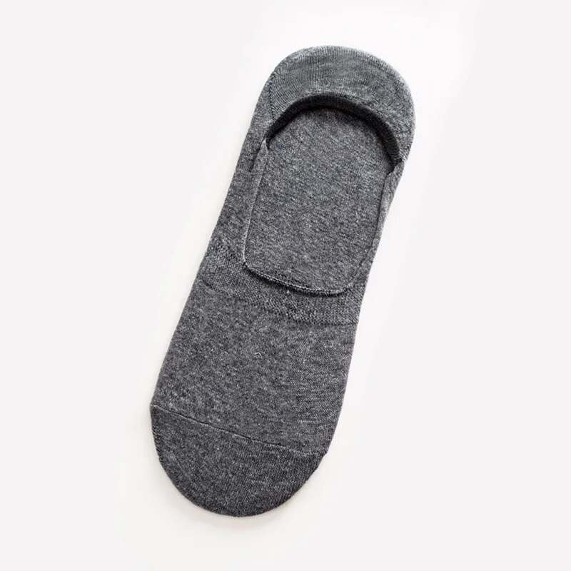 5 paires hommes bateau chaussettes été grande grande taille 38-47 antidérapant Silicone Invisible No Show chaussette pantoufles coton noir_voghion.com