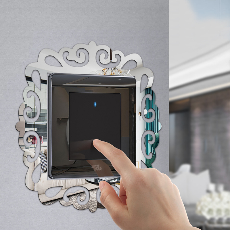 JM831-839 three-dimensional acrylic mirror switch sticker socket switch sleeve beautification decoration DIY_voghion.com