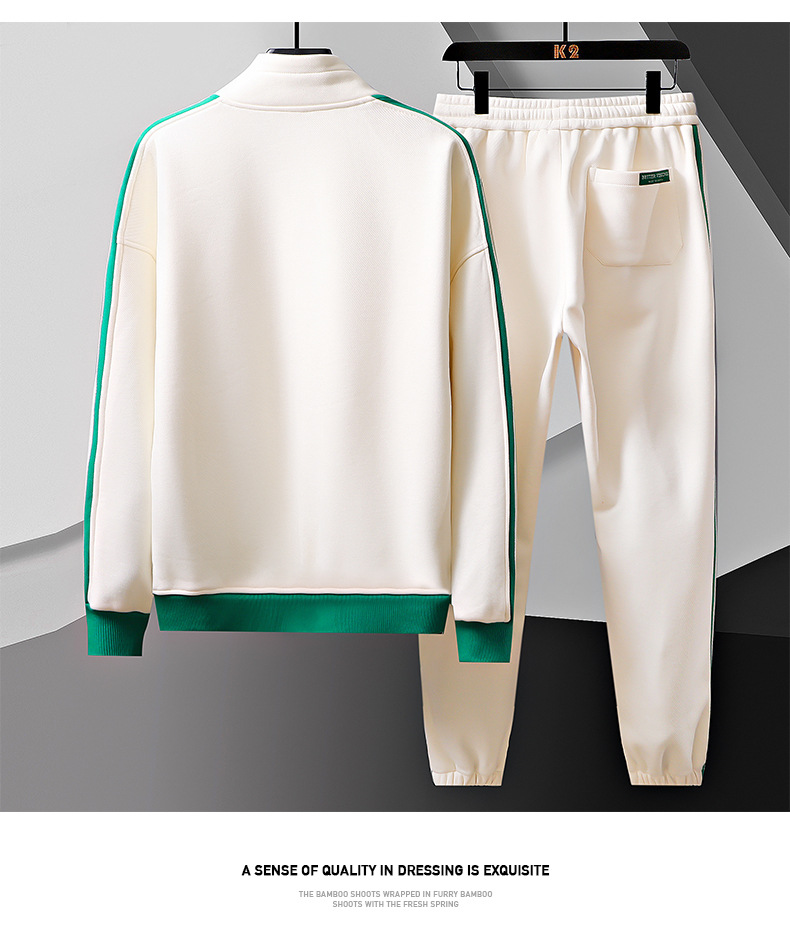 Herrenbekleidung 2024 Neuer Anzug Herrenbekleidung Frühling und Herbst Hübsche Herrenbekleidung mit Sport-Basketball-Sweatshirt und Jogginghose Zweiteiliges Set_voghion.com