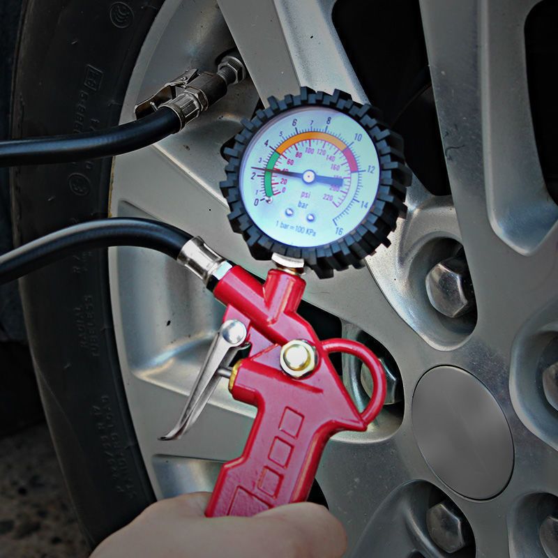 Professional Tire Pressure Gauge With Universal & American Valve Connectors - 0-220PSI High Accuracy, Portable & Durable For Cars, Bikes, Motorcycles_voghion.com
