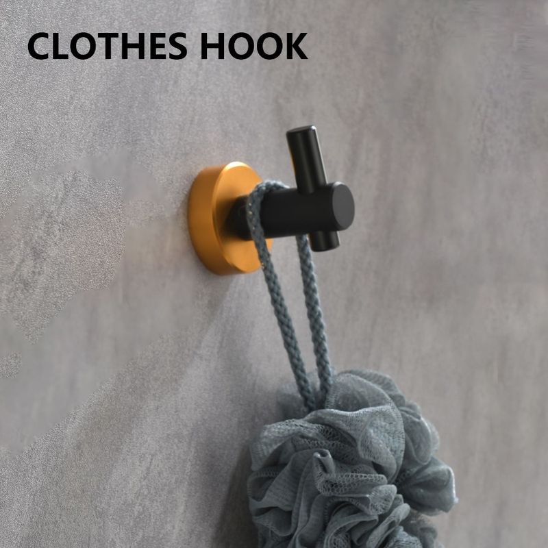 6 Piece Bathroom Set Wall Rack Towel Mount_voghion.com