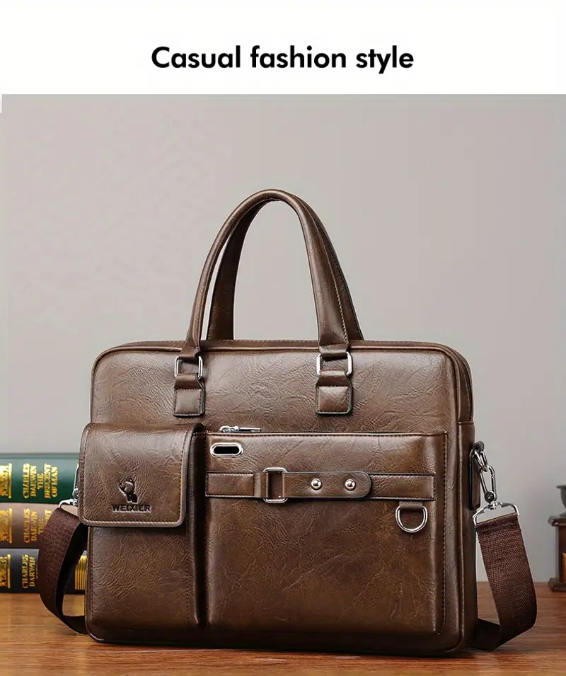 Sac à main d'affaires de luxe léger sac à bandoulière pour ordinateur de voyage d'affaires de grande capacité pour hommes sac à bandoulière en cuir imperméable pour hommes_voghion.com
