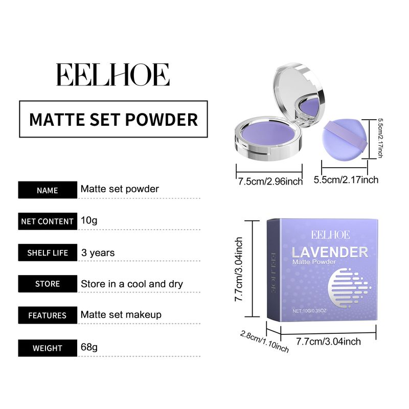 Face Pressed Powder Matte Translucent Setting Powder Invisible Pores Pressed Face Powder Oil Control Lasting Makeup 10g_voghion.com