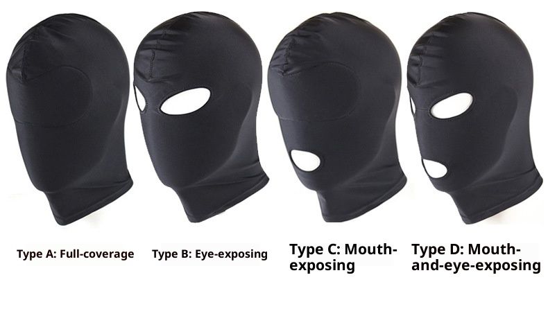 LuvBox SM Props Schwarze Erwachsenenmaske mit Nasenlöchern, Reißverschluss, Fesselung, erotische Kopfbedeckung für Frauen_voghion.com