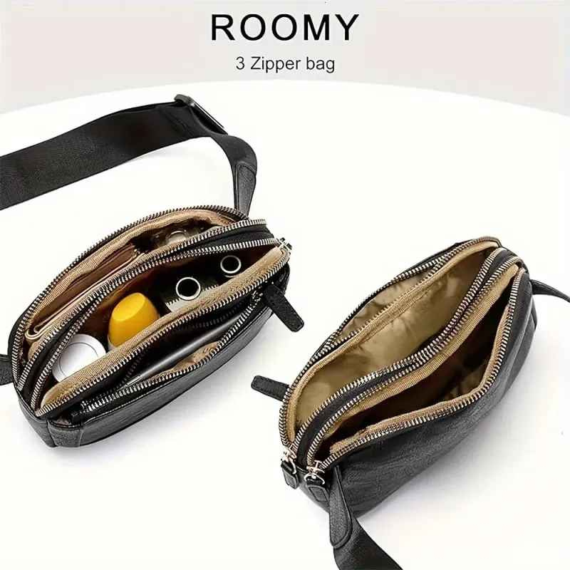 Marsupio in pelle PU per donna e uomo, tracolla regolabile, marsupio alla moda, leggero, impermeabile_voghion.com
