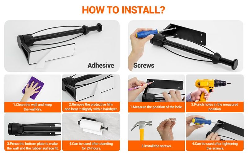 Papierhandtuchhalter unter dem Schrank mit Dämpfungseffekt, Einhandbedienbarer Papierhandtuchhalter zur Wandmontage, Selbstklebend oder Gebohrt_voghion.com