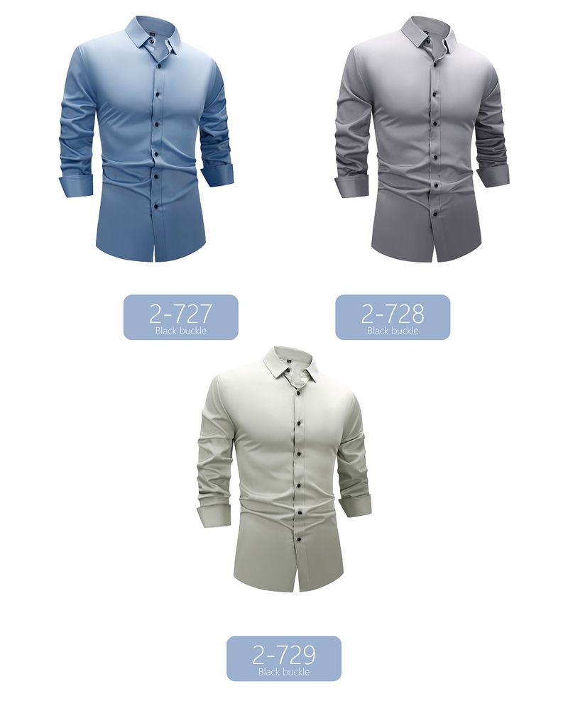Camicia da uomo elasticizzata semitrasparente – Camicia casual da lavoro in poliestere elasticizzato a 4 vie con comfort traspirante per l'ufficio e la sera_voghion.com