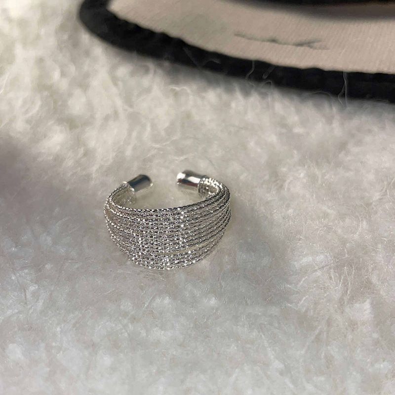 Anello a semicerchio intrecciato multistrato per donna, nuovo, minimalista, stile freddo, leggero e di lusso, in oro_voghion.com