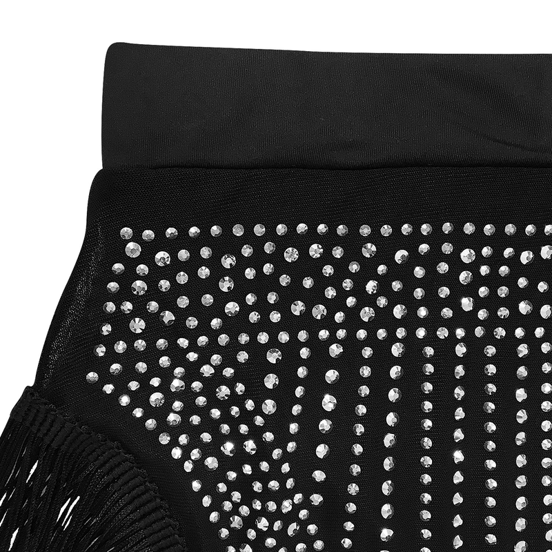Ensemble deux pièces sexy en maille diamant pour femmes, jupe longue fendue à manches longues et transparente, boîte de nuit_voghion.com