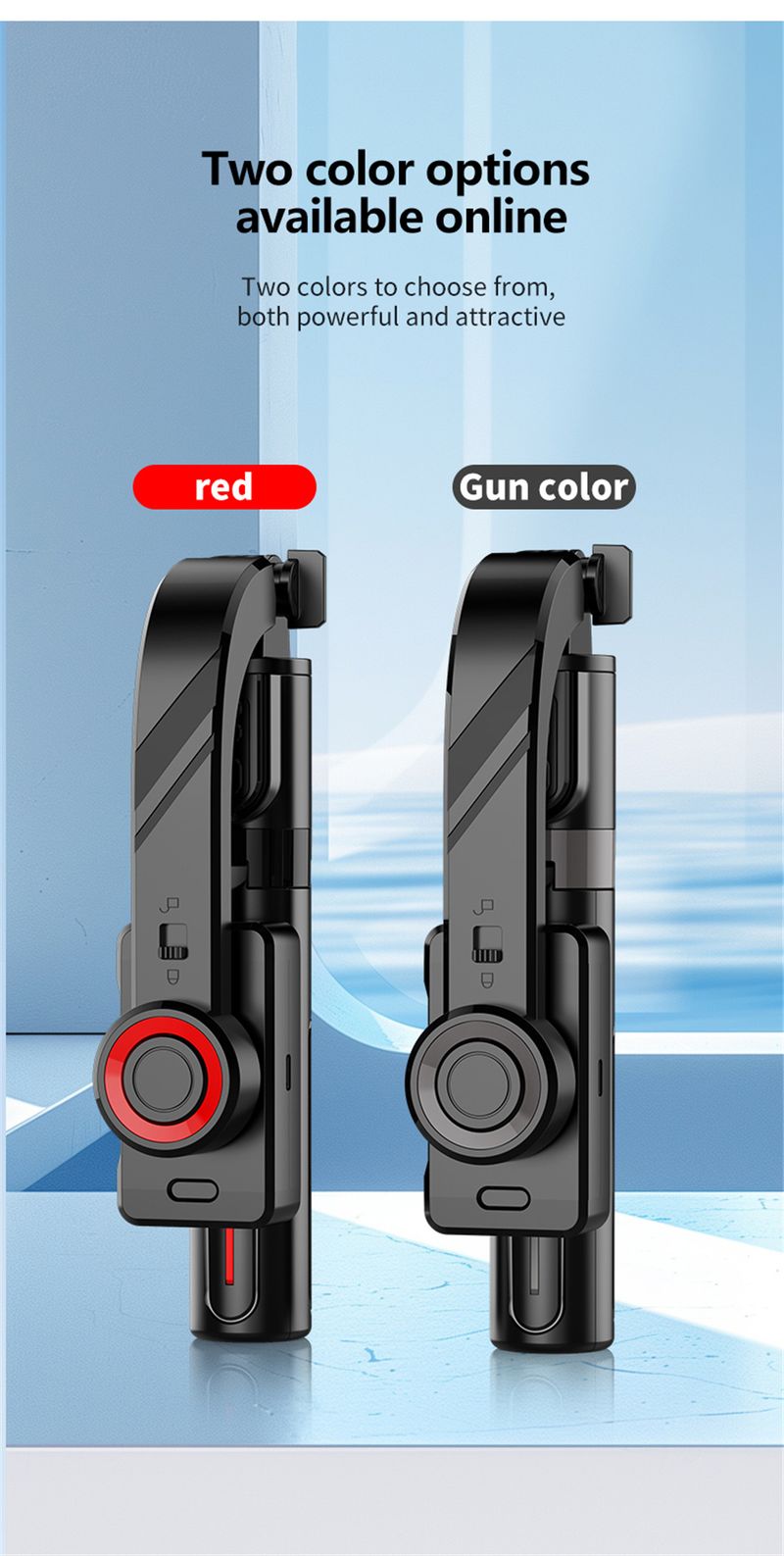 2025 NEU Roreta Gimbal Stabilizer Selfie Stick Faltbares kabelloses Stativ mit Bluetooth-Auslöser-Einbeinstativ für iOS Android_voghion.com