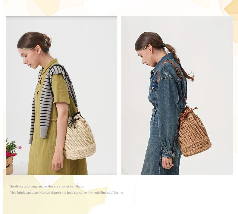 Borsa a secchiello da donna, borsa di paglia, grande capacità, semplice, borsa a secchiello a tracolla singola, borsa intrecciata, borsa a tracolla da donna, borsa da spiaggia per le vacanze_voghion.com