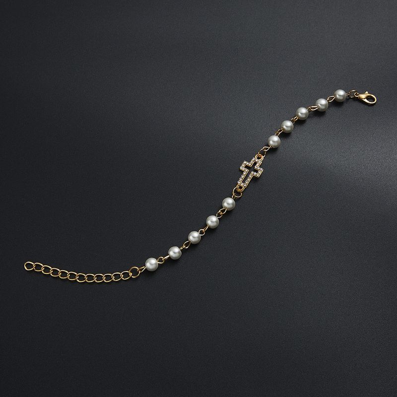 Bracelet créatif en forme de 8 avec perles creuses et strass pour femme_voghion.com