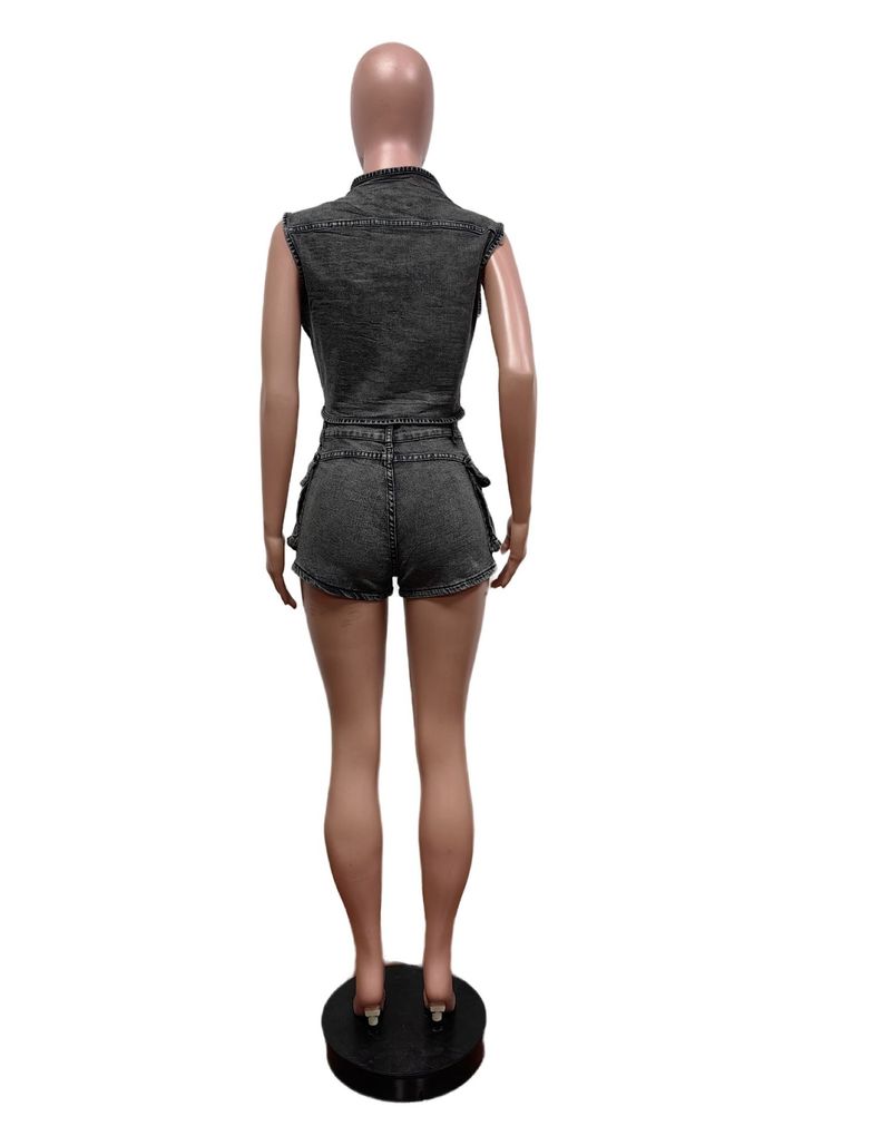 Sieviešu apģērbs Multi Pocket Vest Šorti Stretch Suit_voghion.com