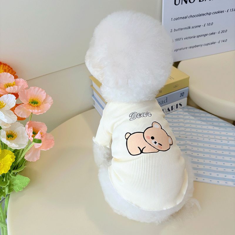 Spring Ins Thin Cute Animal Print Pet Teddy Bichon Dog Clothes Small Summer T-shirt Base Shirt_voghion.com