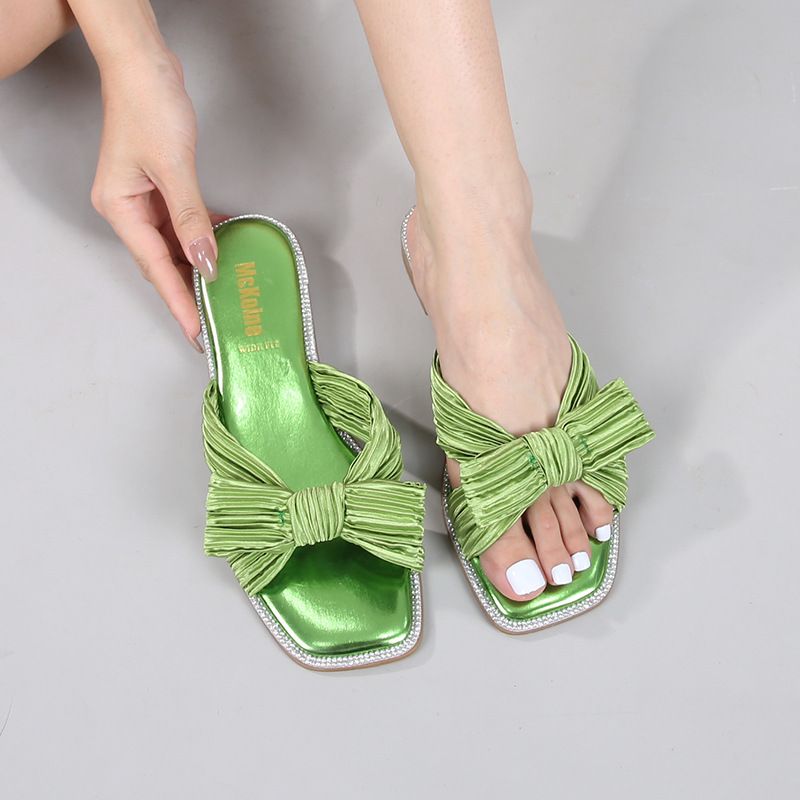 Sandales plates de plage à bordure diamantée, nouvelle tendance_voghion.com