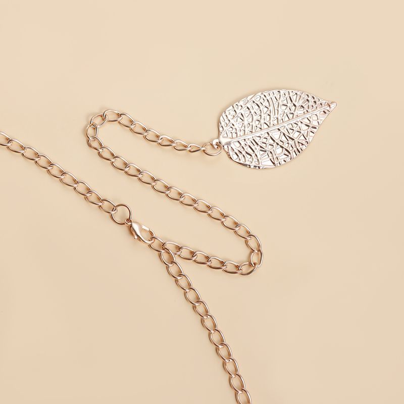 Accessori Ins Moda Stile retrò Foglia dorata Catena sottile per la vita Decorazione Abito sottile Cintura per abito_voghion.com