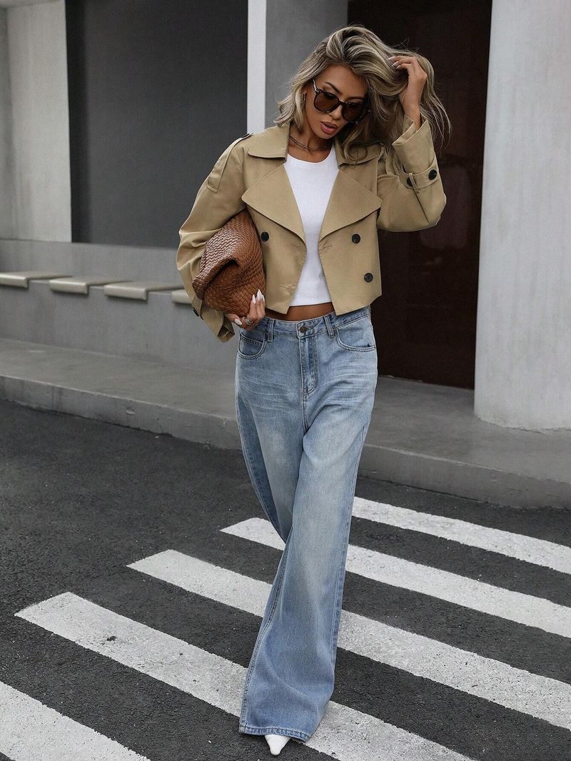 Nuova giacca autunnale e invernale, temperamento casual, stile di alta gamma da donna, top corto doppiopetto_voghion.com