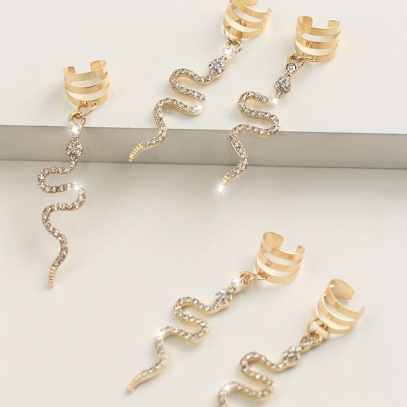 5 pezzi di accessori fai da te per parrucche con dreadlock, i più venduti in Europa e in America, fermagli per capelli con treccia di strass a forma di serpente punk_voghion.com
